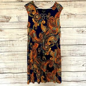 Connected Apparel paisley dress. Size 14